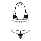 iEFiEL Women Sexy Halter Neck Swimsuit Hollow Micro