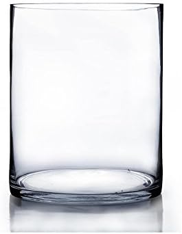 WGV Internatonal Large 8-inch x 12-inch Clear Glass Cylinder Vase