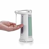 GooQee Automatic Touchless Countertop Liquid Soap Dispenser with IR Sensor - Remain Visible Window - Waterproof Base for Kitchen Bathroom Sanitizer Shampoo Lotion – Chime Optional (White 12oz/340ml)
