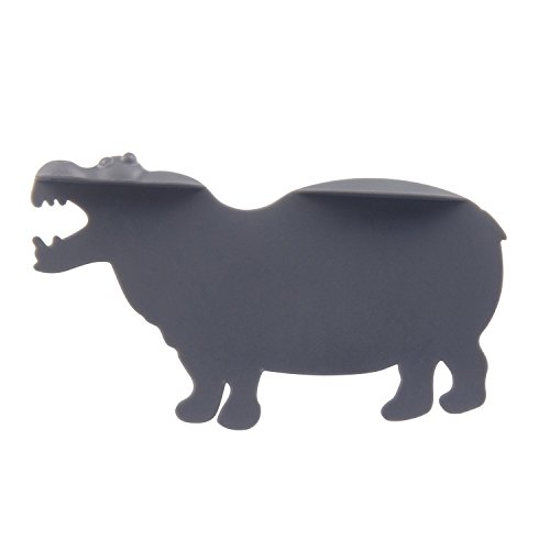 Eraimp Hippo Bookmark, Hippo Swims in the Book for School Home Office Library (Dark Gray)
