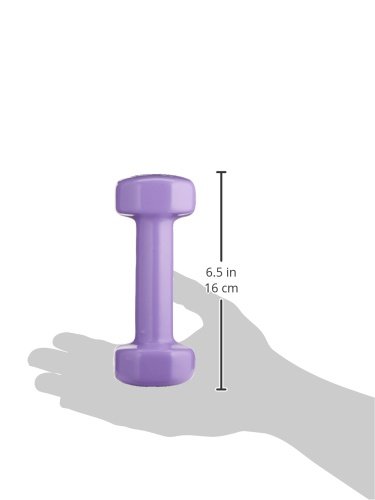 Sammons Preston Vinyl-Coated Iron Dumbbells, 3-Pound, Pair, Soft Easy-Grip Dumbbell Weights for Strength Training, Muscle Toning, Body Rehabiliaiton, and Physical Therapy, Home, Gym, and Clinical Use - Thumbnail 2
