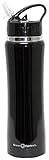 Green Canteen DWVB-125-BK Vacuum Double Wall Stainless Steel Thermal Water Bottle, 25 oz, Black