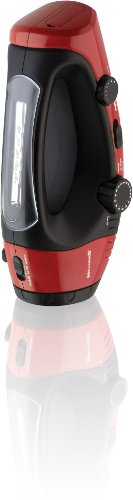 Weather X WF382R NOAA Weather Band and AM/FM Radio Flashlight/Lantern with Dynamo Hand Crank Power - Red/Black