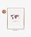 Wanderlust World Map Rose Gold Foil Art Print Travel World Traveler Poster Modern Art Contemporary Metallic Wall Decor 8 inches x 10 inches A4