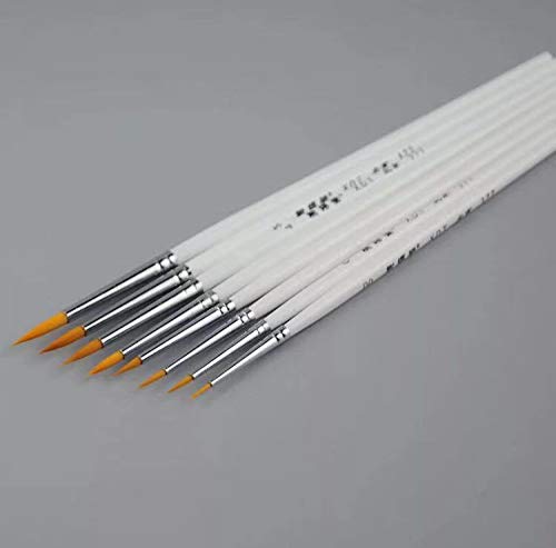 XDT 377 Micro Detail Paint Brush Artist Pin Point Painting Brushes Set 8 Piece #00#0#1#2#3#4#5#6 Nylon, Acrylic Watercolor Oil, Fine Detailing Painting, Art, Scale Models Kit - Thumbnail 5