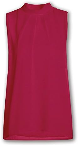 SHENERMAY Women Casual Summer Chiffon Tank Top High Neck Sleeveless Blouse Shirt