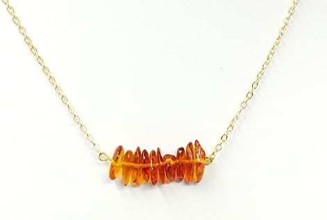 Baltic Amber Chip Bar Necklace