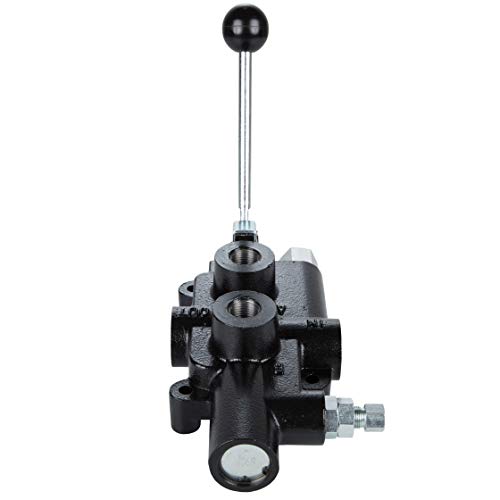 RuggedMade 25 GPM Hydraulic Log Splitter Directional Control Valve, Auto Return Detent Lever Handle, 2750 PSI (1/2" Work Ports)