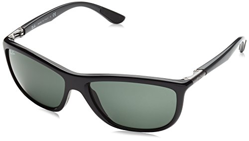 Ray-ban injected man sunglass - black frame dark green …