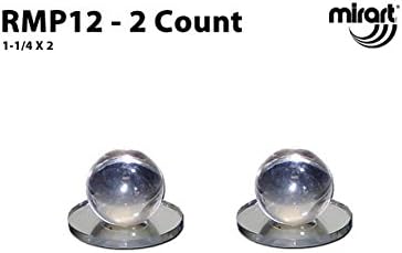 Mirart1-1/4 x 2 Pull Handle, Self Stick Round Acrylic Mirror Knob (2 Pack)