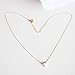 Tiny Inverted White Simulated Howlite Stone Triangle Necklace