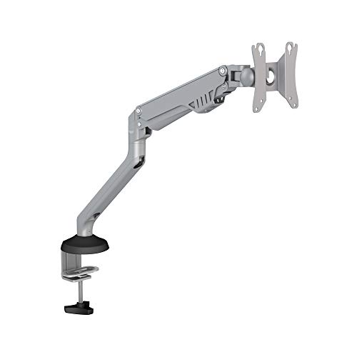 Single Monitor Mount Stand Adjustable Full Motion Gas Spring LCD Display Arm for 13 to 32 Inch Screen up to 20Lbs,by Bewiser (Silver)