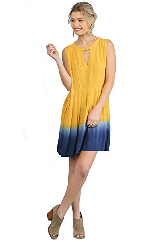 Honey Dipped in Blue! Ombre Dyed Crepe Dress (large) (medium)