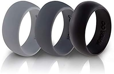 Silicone Wedding Ring Band by HonorGear - 3 Rings Pack Premium Grade Wedding Bands Engagement Active Men, Athletes Comfortable Fit & Skin Safe Antibacterial