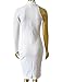Allegrace Women Sexy One Shoulder Long Sleeve Bodycon Stretch Bandage Party Dress White M