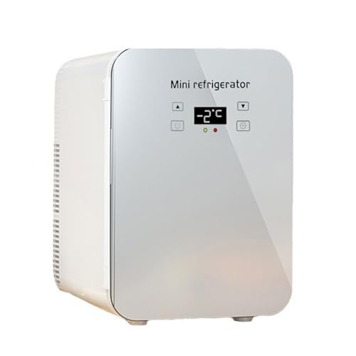 UNYQBFKM 15L/12Cans Mini Fridge for Bedroom, Portable Cooler & Warmer, Mini Refrigerator with 12V DC & 220V AC for Car Office Desk & Dorm Food Beverage Skincare Makeup,15L