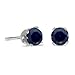 14k White Gold 4 mm Round Sapphire Stud Earrings