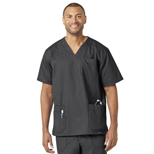 Carhartt Ripstop & Sub-Scrubs Men's Bi-Swing 4-Pocket V-Neck Scrub Top, Dark Pe…