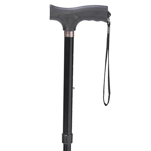 Drive Medical Flex N Go Adjustable Folding Cane with T Handle, Black
