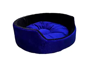 PETBUTLER Luxurious Black,Blue Round Dog/Cat Bed (Export Quality)-XL