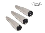Male XLR to 1/4" Female Adapter, 3 Pin XLR to 6.35mm Socket Audio Connector, TS/TRS Quarter inch to XLR Plug Converter, Metal Construction by Devinal