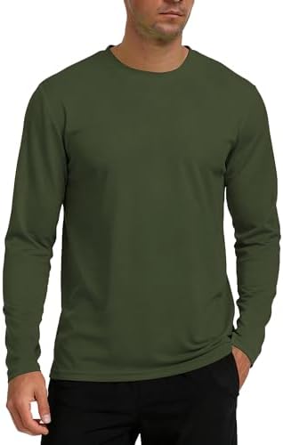 Amazon.com: Zengjo Long Sleeve Running Shirt Men Thumb Holes(Army