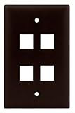 OnQ / Legrand WP3404BR 1Gang, 4Port Wall Plate, Brown