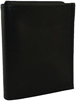 Boston Leather Leather Badge Wallet with Flip Up Holder, Black