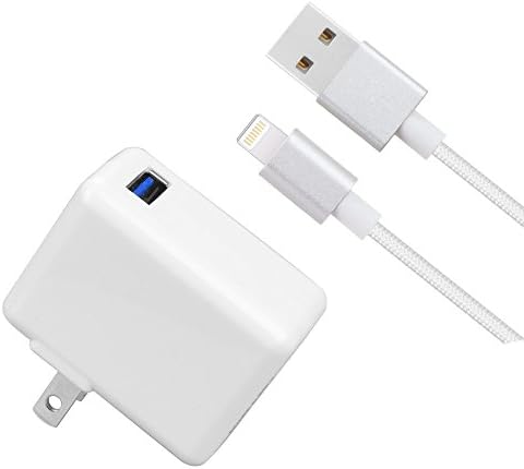[UL Listed] iPad/iPhone Charger, LOVEPEA 2.4A 12W USB Wall Charger Foldable Portable Travel Plug with 5FT Braided Cable for iPhone X/8/8Plus/7/7Plus/6s/6sPlus/6/6Plus/SE, iPad/Mini/Air/Pro,