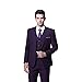 YFFUSHI Men's Slim Fit 3 Piece Suit One Button Business Wedding Prom Suits Blazer Tux Vest & Trousers Purple