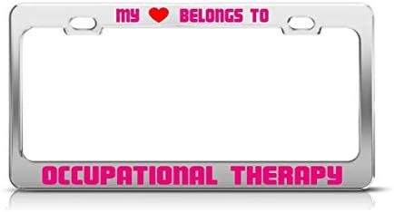 Zogpemsy MY HEART BELONGS TO OCCUPATIONAL THERAPY School Major License Plate Frame