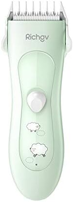 Richgv Baby Hair Clipper, Waterproof Electronic Cordless Hair Trimmer Set with Safe Ceramic Blade,3 Guide Combs, USB Rechargeable Haircut Machine Kits for Infants Toddler.