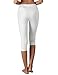 Yogareflex Women's Tummy Control Active Tights Yoga Running Leggings Capris , White , Large