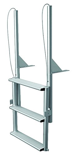 3 Step Dock Lift Ladder, Wide 4" Step, Anodized Aluminum - Jif Marine
