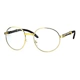 SA106 Retro Art Nouveau Vintage Style Small Metal Frame Eyeglasses Round Yellow Gold