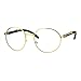 SA106 Retro Art Nouveau Vintage Style Small Metal Frame Eyeglasses Round Yellow Gold