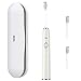 Smart Rechargeable Power Electric Toothbrush Built-in 5 Cleaning Modes X 5 Intensity, IPX8 Fully Waterproof Electronic Sonic Toothbrushes, including Travel Case & 2 Replacement Brush Heads (White)