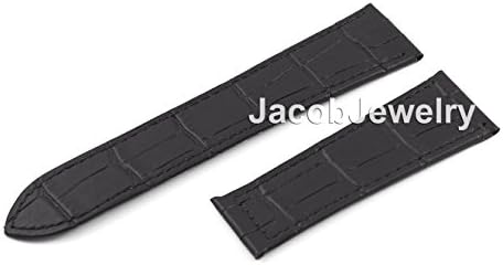 23mm Black Soft Leather Strap Band Belt Fit Tank Watch