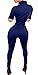 Bodycon4U Women's Short Sleeve Zip Up Sport Bodycon Jumpsuit Romper Zentai Unitard Romper Blue XL