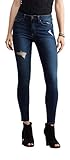 Aeropostale Women's Seriously Stretchy Dark Wash Destroyed High-Waisted Jegging