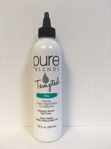 Pure Blends Tempted Intense Color Depositing Conditioner - Provides Strength, Eliminates Color Fade & Maintains Vivid Tones - Sulfate, Sodium Chloride, Paraben & Gluten Free - 8.5 Oz (Teal)…