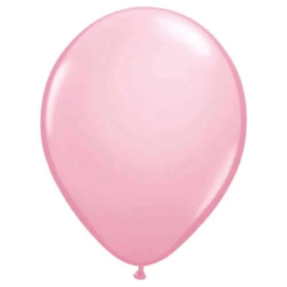 05" Round Pink 100Ct Qualatex Plain Latex Balloons Bag of 100 Balloons