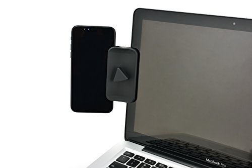 DuoScreen iPad Monitor Mount with Upgraded Grip - Tablet Stand for Dual Monitor Functionality; Dock to Laptop or UltraBook, Travel Friendly Dual Display Bracket Connects Tablet/Smartphone (Black)