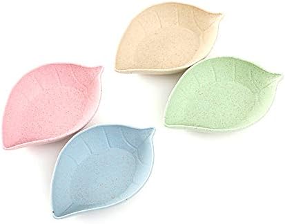 4 Pcs/Set Wheat Straw Healthy Unbreakable Mini Dinner Plates Appetizer Plates Saucer Dipping Dish Snack Dessert Plate