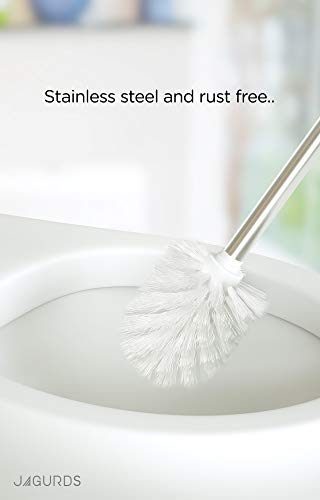 JAGURDS Toilet Brush with Holder Stainless Steel Bowl Cleaner - Perfect for Cleaning and Scrubbing Bathroom Floors and Accessories