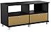 Furinno Entertainment Center w/2 Bin Drawers, Espresso/Brown