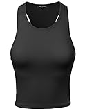 MBE Women's Basic Solid Sleeveless Crop Tank Top