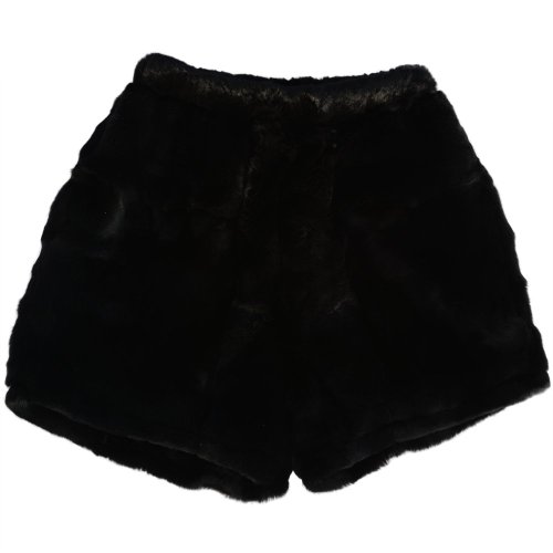 MinkgLove Black Rex Rabbit Fur Underwear Boxer Shorts Satin Lined