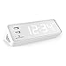 Marathon USB Clock Charger with 2 Charging Ports, 2019 Edition with Universal AC Adapter - Backup Batteries Included - CL030055WH (White Case with White LED Digits)