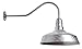 The ABBA Standard Barn Light Kit | Farmhouse Steel Vintage Shade and Gooseneck | 16 Inch Shade and 23 Inch Gooseneck (Galvanized)